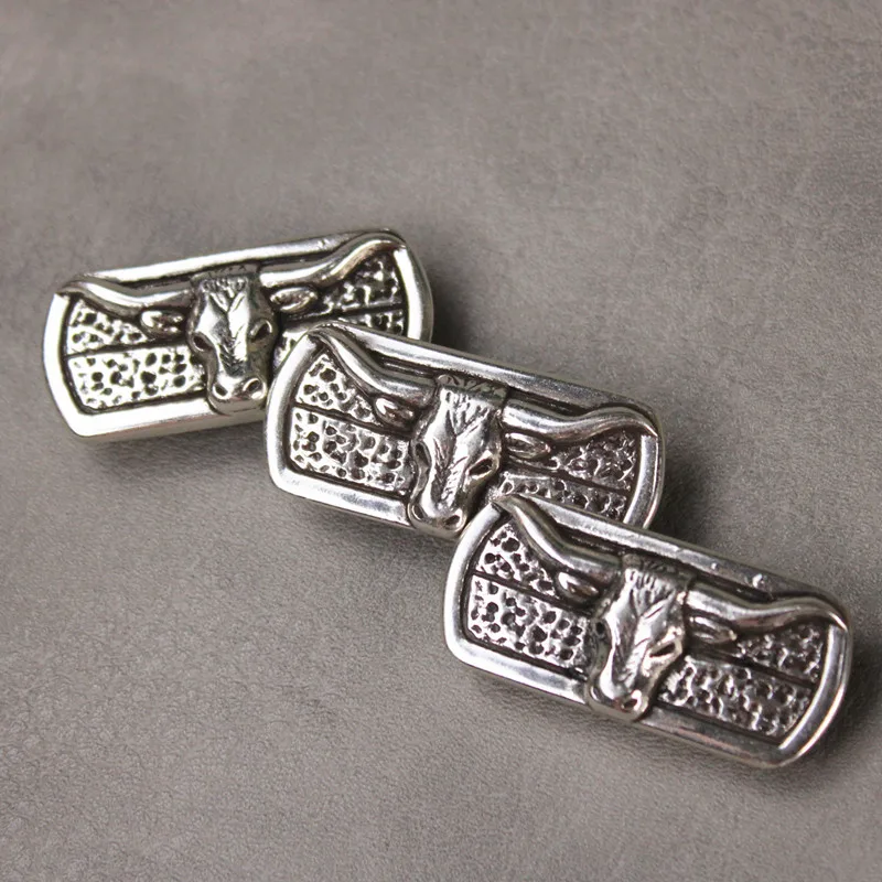 Сделай Сам Кожа ремесло фурнитура античное серебро Западная корова голова Concho # JP