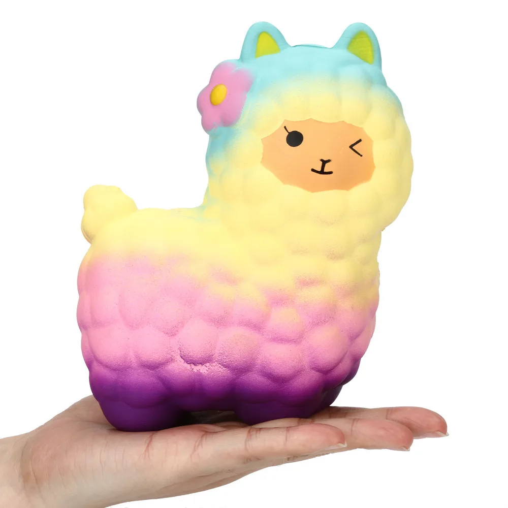 

Cute Squishies Squeeze Toy Colorful Sheep Alpaca Squishy Super Slow Rising Scented Stress Reliever Toys Baby Kids Gift#L