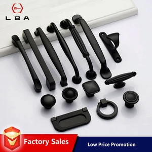 Aluminium Alloy Big Home Goods High Grade Door Handle Modern American Style Black Kitchen Cabinet Furniture Cupboard Pull Handle