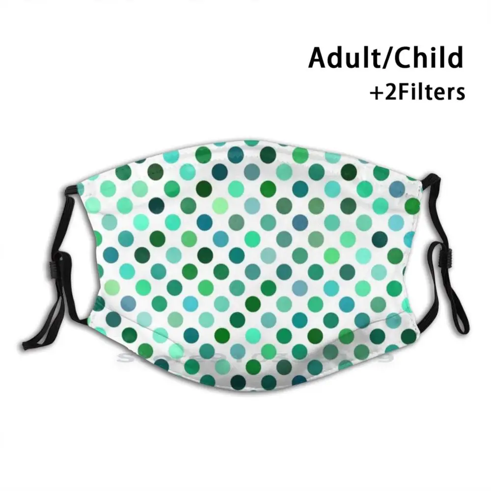 

Black Blue Green Colourful Dots Print Reusable Mask Pm2.5 Filter Face Mask Kids Polka Dots Dots Spots Pattern Dalmatian Cute