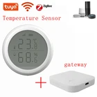 Zigbee Tuya Температура и влажности Сенсор с ЖК-дисплей Экран Дисплей с Батарея домашней автоматизации сцены охранной сигнализации Сенсор