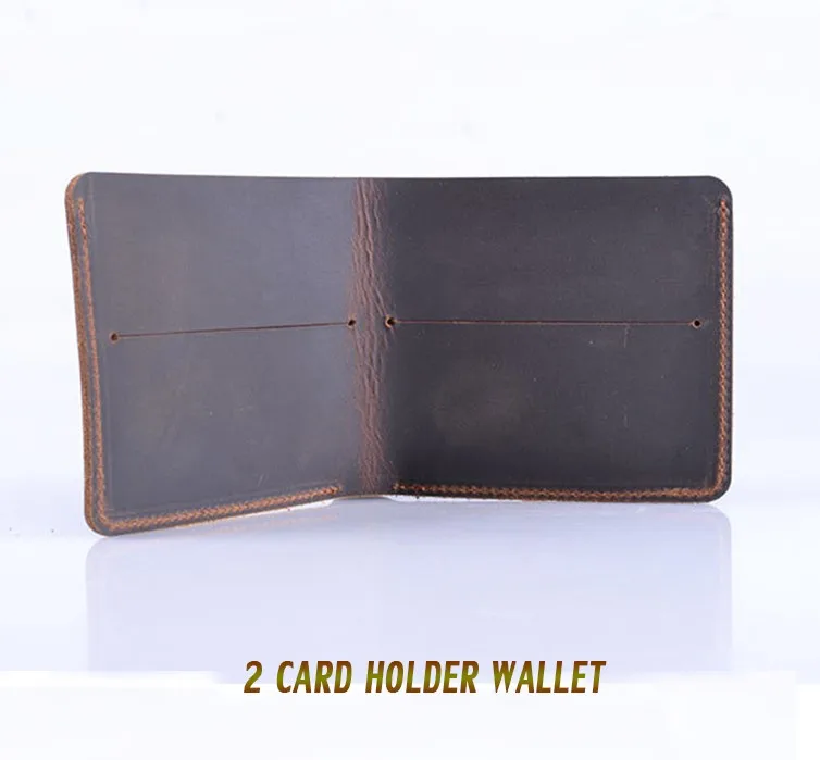 2 card slot wallet DOLOVE,, натуральная кожа, маленькие, ультра-тонкие кошельки, мужские, компактные, бумажники, ручная работа, кошелек, Воловья кожа, визитница, короткий дизайн - Цвет: 2 card slot wallet
