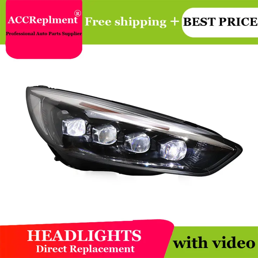 

Car Styling For Ford Focus led headlights 2015-2018 Led head lamp ALL LED fog lights Daytime Running Lights