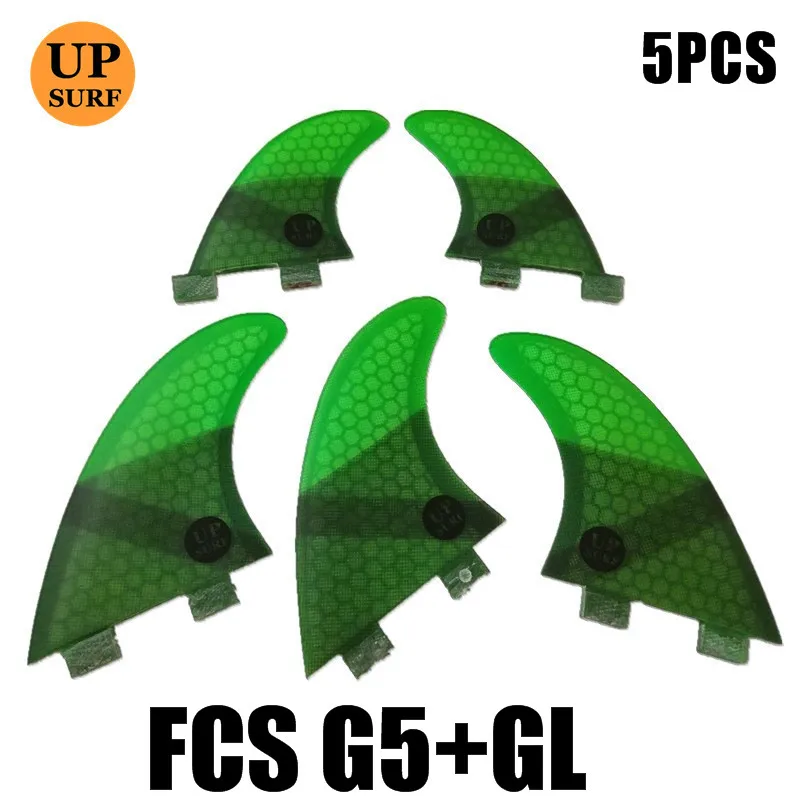 G5GL 5pcs green Upsurf логотип FCS плавники G3/G5/GL с винтами и ключ плавники сумка для серфинга сотовый плавник Стекловолокна Плавники FCS Quilhas плавники - Цвет: G5GL 5pcs green
