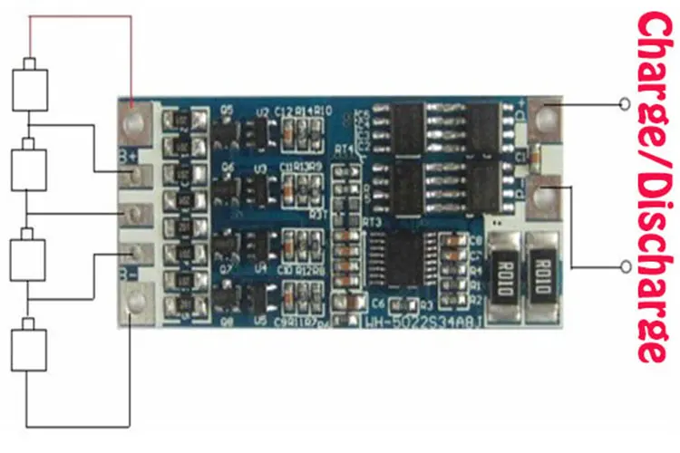 Фосфатная плата для защиты аккумулятора 8A LiFePO4 BMS 12 8 В 14 4 18650 PCM аккумуляторной