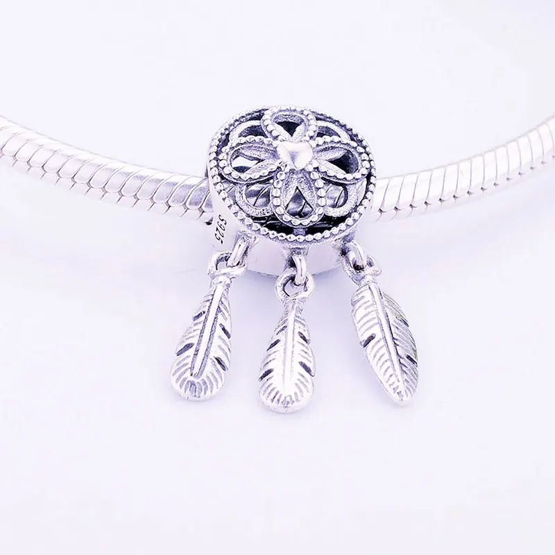 Бусина Шарм Ловец снов из серебра 925 пробы под розовое золото|Бусины| |