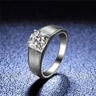Серебряных алмазов, пройден тест отличный крой 1 карат D Цвет хорошее качество муассанит обручальное кольцо для мужчин цвета: золотистый, серебристый 925 вечерние ювелирные изделия