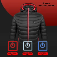3 areas heating jackets women autumn winter smart heating coat electrical usb heated jacket for camping hiking long sleevless