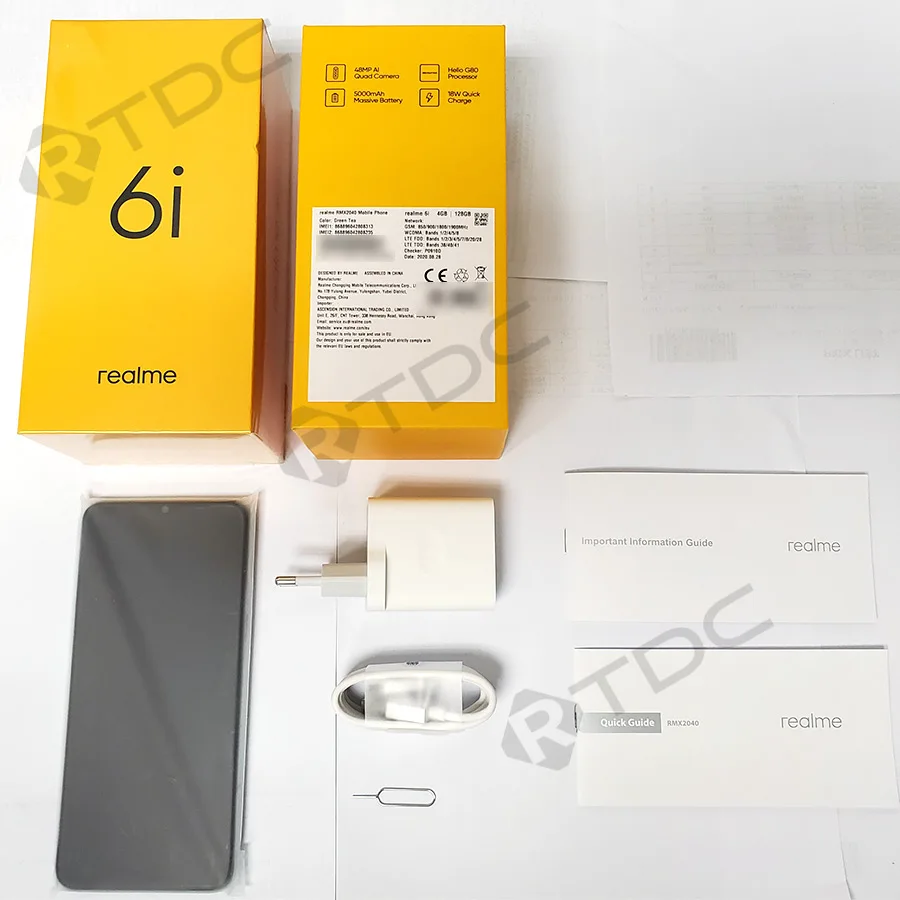 Realme 6i 6 я RMX2040 5 &quotFHD + 4 Гб 128 Android 10 мобильного телефона 48MP Восьмиядерный процессор