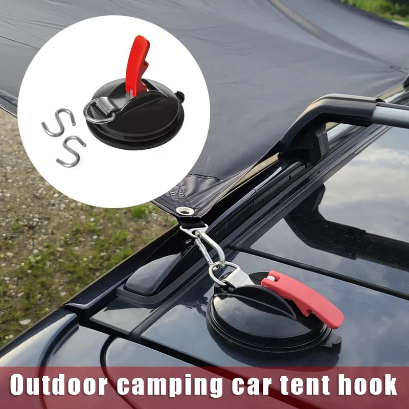 

Newly Portable Outdoor Suction Cup Hook MultiPurpose Hook Reusable Camping Accessories for Awning Tent Car Cover