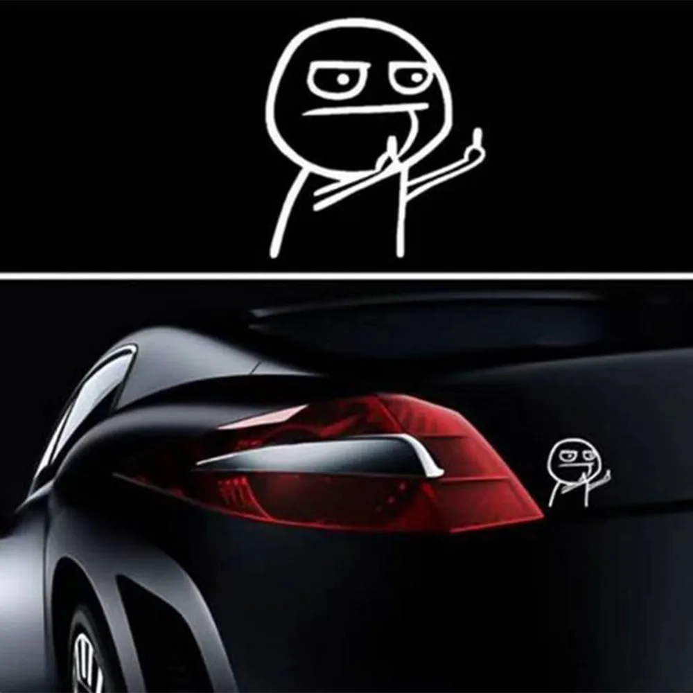 

Middle Finger Rear Glass Funny Car Sticker Waterproof Reflective Car Glass Decal Decorative Stickers Exterior Decorate Accessory