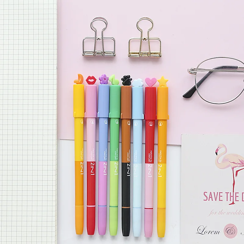 8 шт. металлическая цветная ручка с тонким наконечником фотомаркер двухсторонние