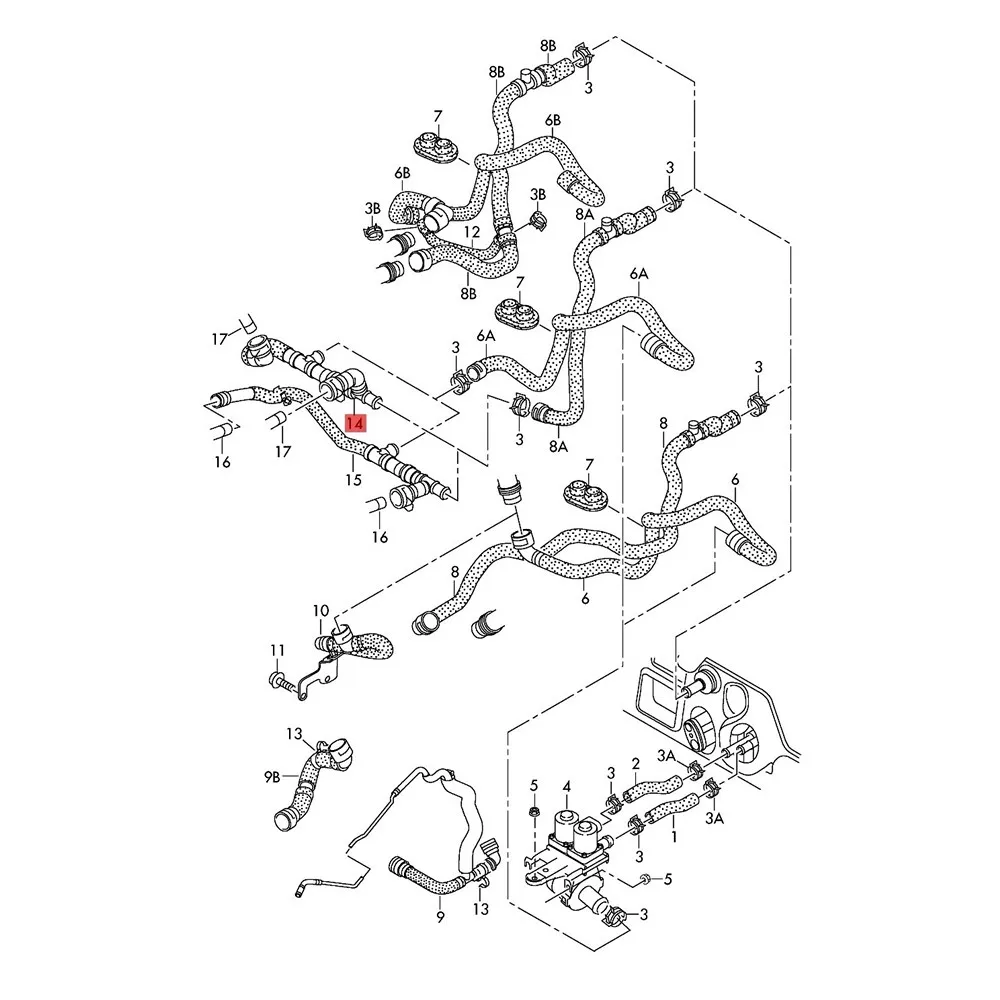 

2.0T Genuine Heating Cooling Pipe 4F0819375B For A6 S6 Avant A6L 2005-2012 4F0 819 375 B