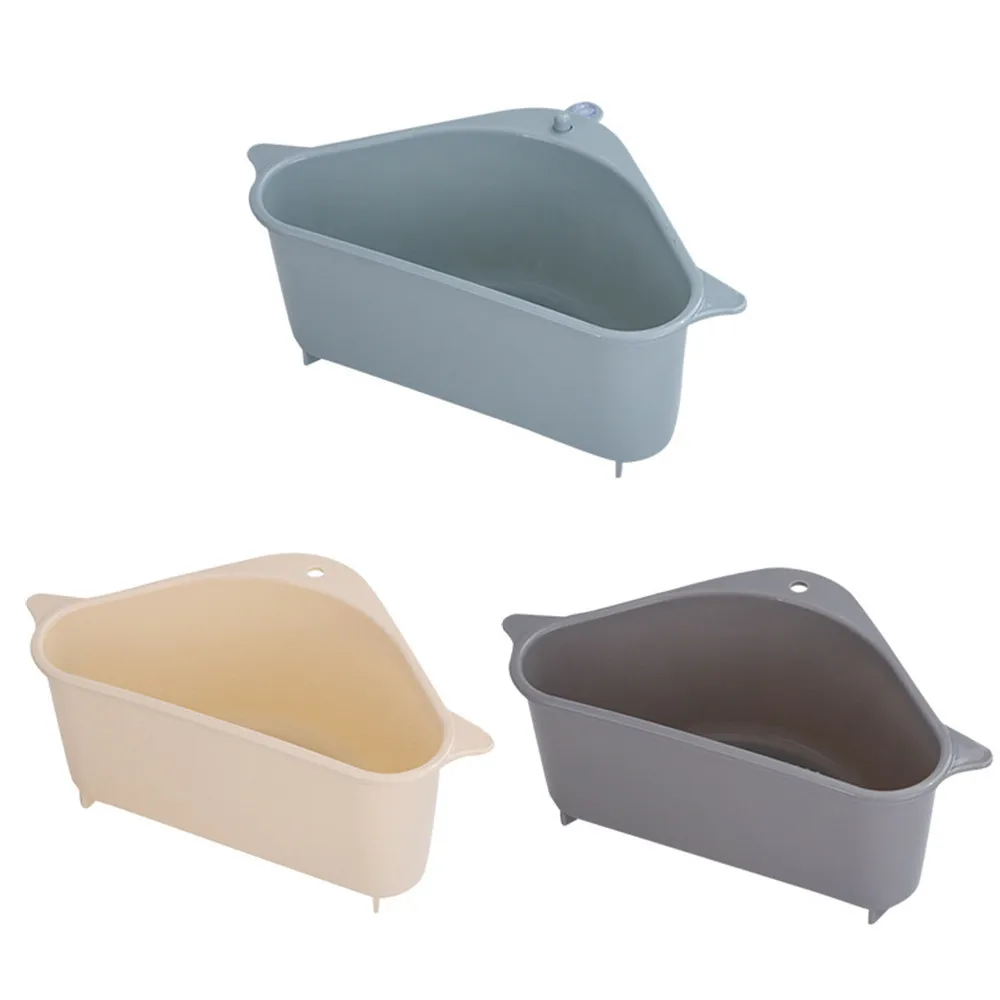 

Multifunctional Corner Sink Drain Rack Shelf Suction Cup Sink Drain Basket Bowl Sponge Holder Kitchen Bathroom Storage Organizer
