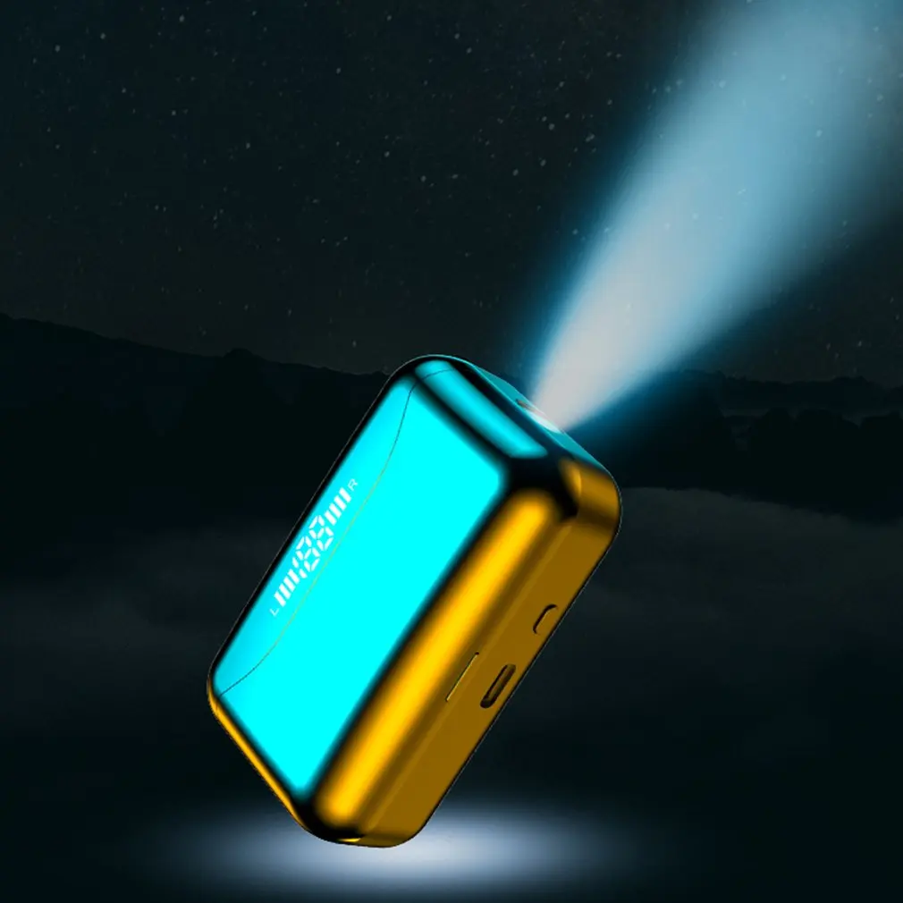 

TWS Wireless Earphone Bluetooth 5.0 Music Headset IPX7 Waterproof Earbuds with Flashlight LED Power Display Earphones