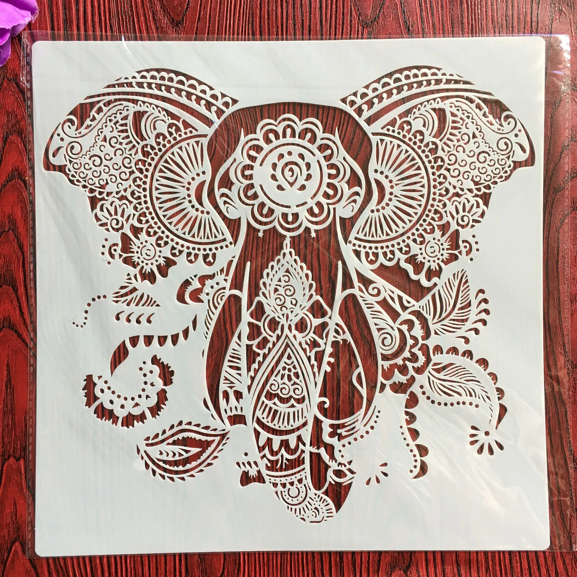 30 * 30cm size diy craft Animal elephant mold for painting stencils stamped photo album embossed paper card on wood, fabric,wall