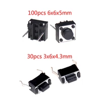 30100pcslot mini micro momentary tactile push button switch 2 pin onoff keys button dip 6x6x5mm3x6x4 3mm