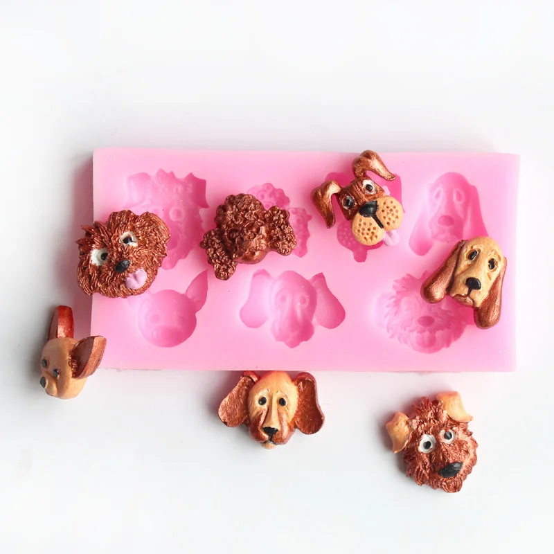 

Aouke Puppy Head Silicone Mold Cake Baking Decoration DIY Clay Plaster Chocolate Mold Cartoon Animal Puppy Head Silicone Mold