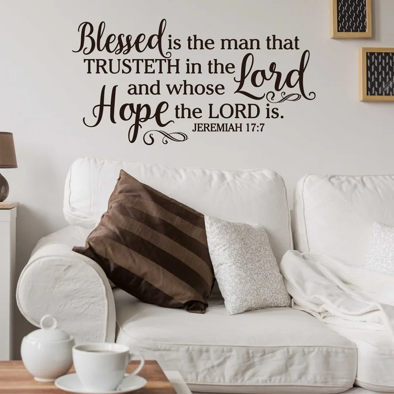 Виниловые наклейки на стену в стиле Библии с Иеремии 17 -7 дюймов Христианская