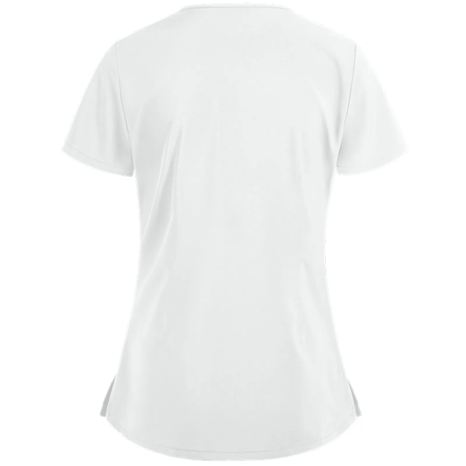 

Women Uniform Blouse Short Sleeve V-neck Solid Color Tops Female Workwear Uniform T-shirts Casual Breathable Nursing Uniform