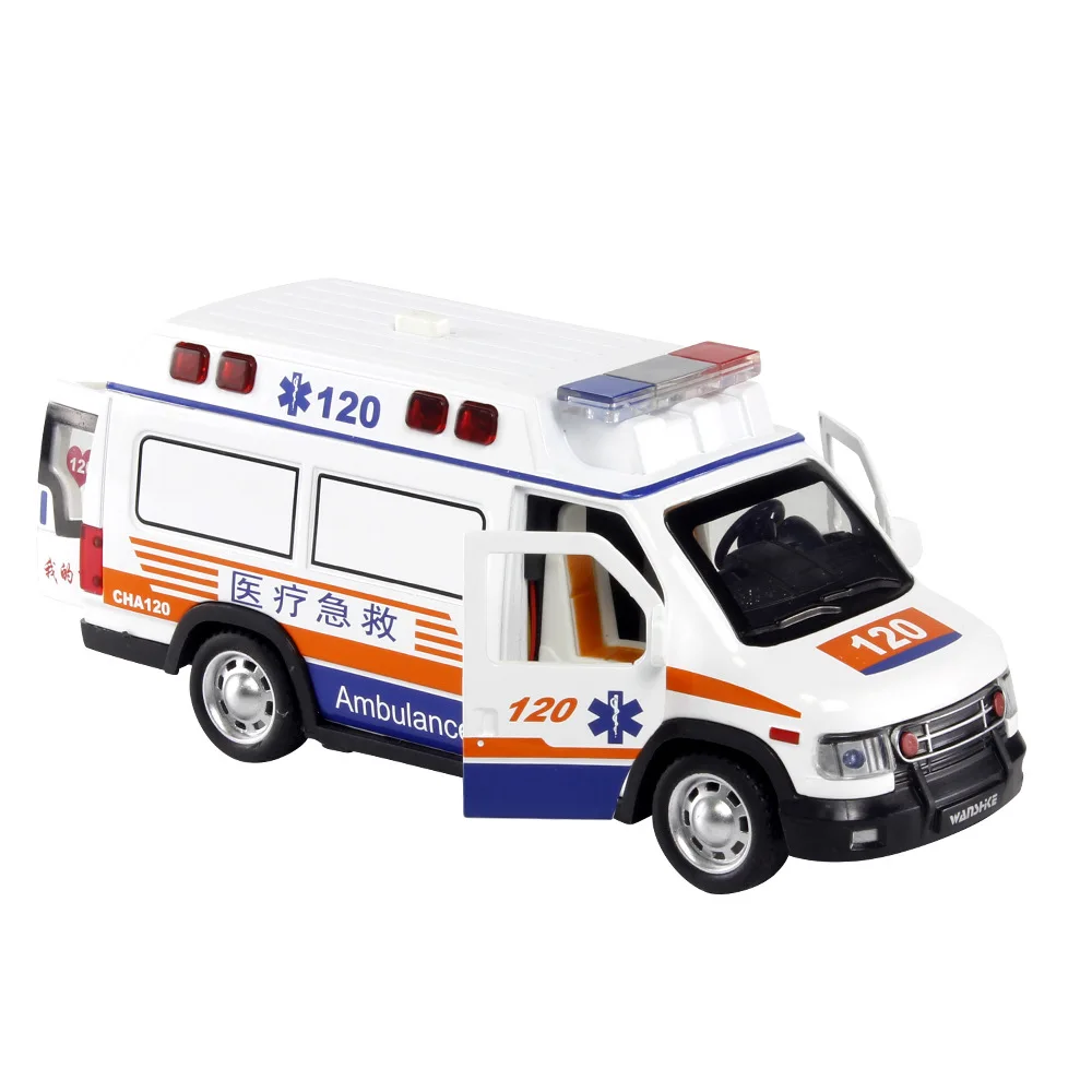 

Children simulate ambulance model toy boy alloy acoustic light echo real voice 120 ambulance