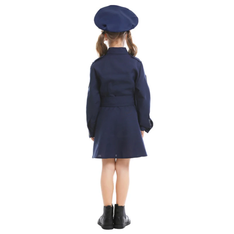 Униформа офицера полиции очим для девочек нарядное платье вечеринки на карнавал