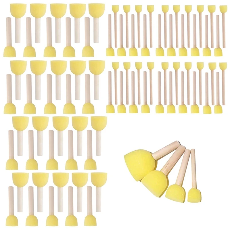 

80 шт круглых губка для рисования набор синтетических кистей для инструментов для рисования для рукоделия и воск Бумага, живопись, желтый