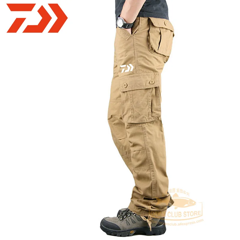 

2021 new DAWA fishing multi-pocket trousers men's outdoor mountaineering riding plus size sports pants multi-pocket casual trous