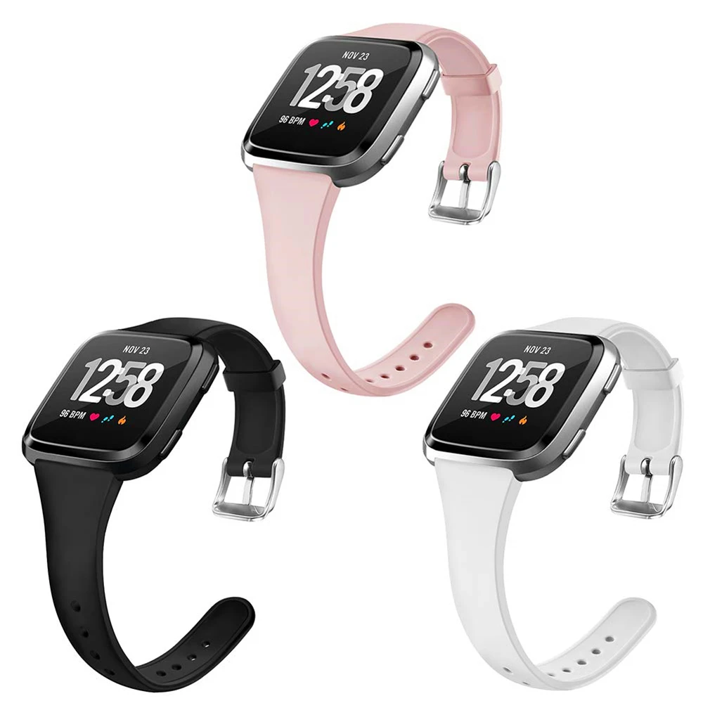 Тонкий тонкий ремешок для Fitbit Versa мягкий силиконовый сменный Браслет Versa/Versa Lite