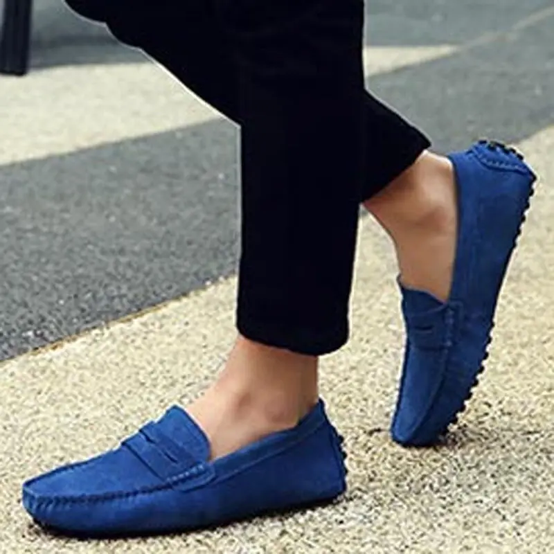 

Men Minimalism Flat Slip On Shoes Driving Loafers Suede Casual Moccasins