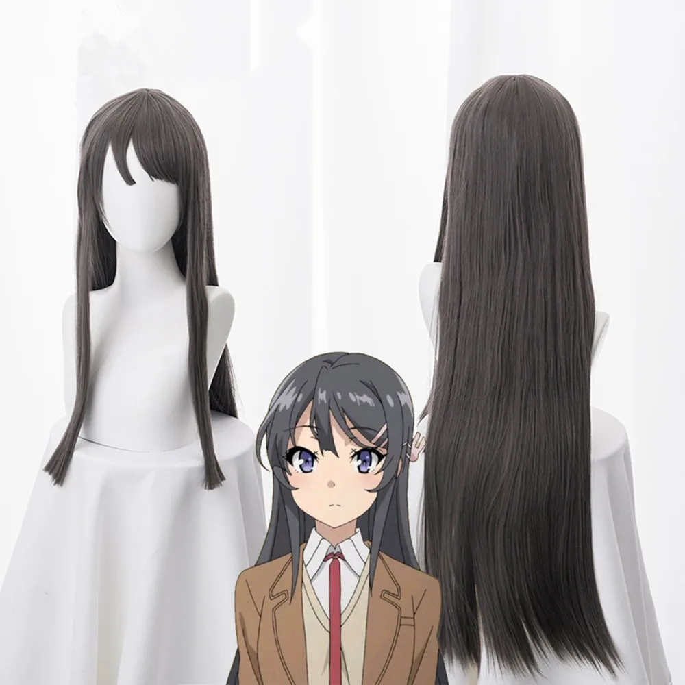 Seishun Buta Yarou wa Bunny Girl Senpai no Yume wo Minai Mai Sakurajima 80 см темно серые синтетические волосы