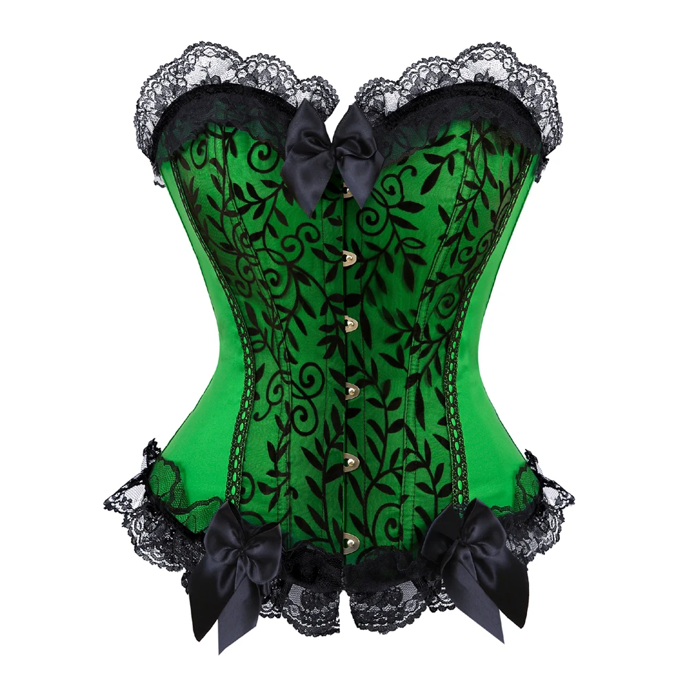 

Sexy Bustier Corset for Women Overbust Lace Corsets Mujer Victorian Corselet Vintage Style Brocade Strapless Bustiers Plus Size