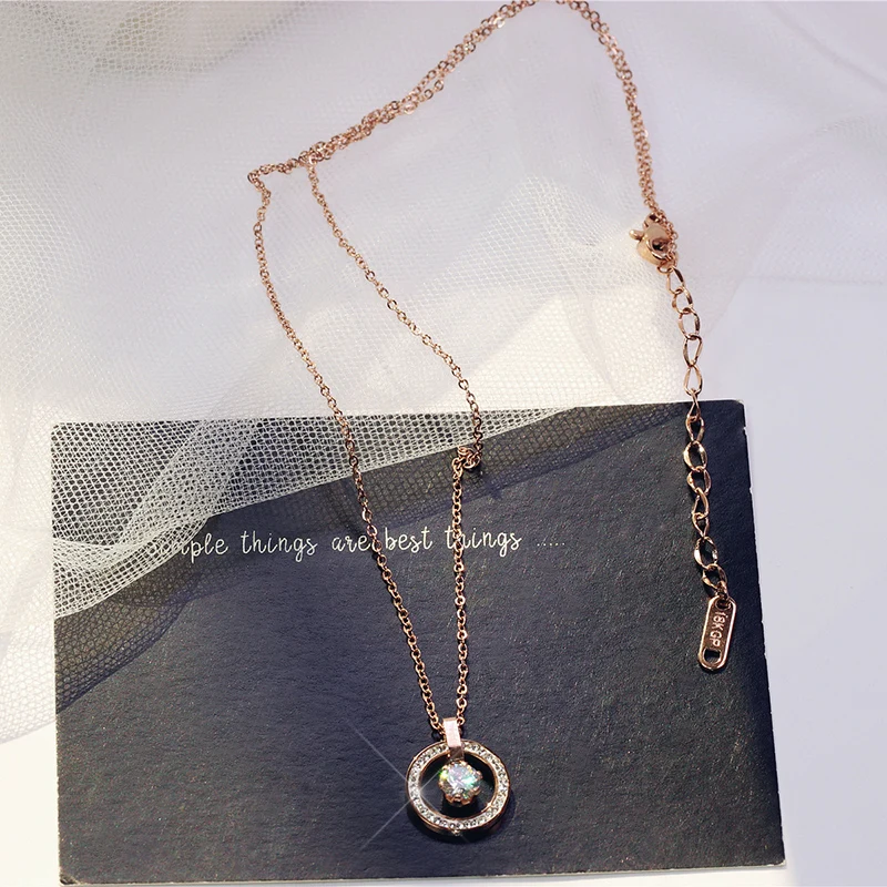 Круглое ожерелье YUN RUO с подвеской из циркония модное ювелирное изделие цвета