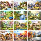 Evershine живопись по номерам Пейзаж Масляная краска по номерам дом На холсте ручная роспись Холст Настенный искусство Домашнего декора