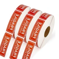 500pcsroll 1 x 3 inch fragile sticker red warning sticker handle with care express label packaging remind labels warning signs