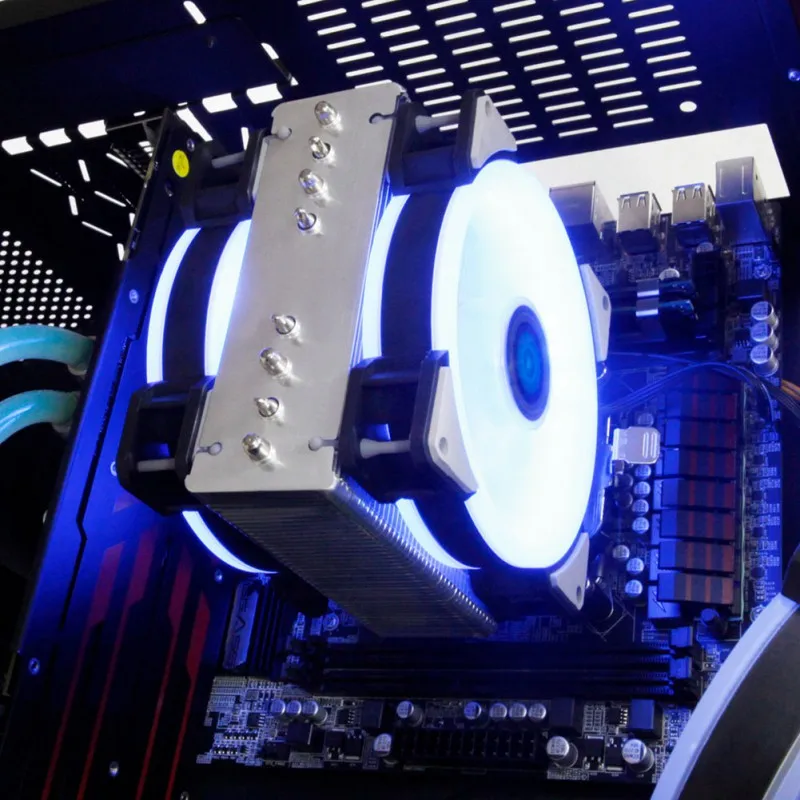Двухбашенный кулер для процессора 2 тепловых труб 2pin вентилятор RGB компьютера