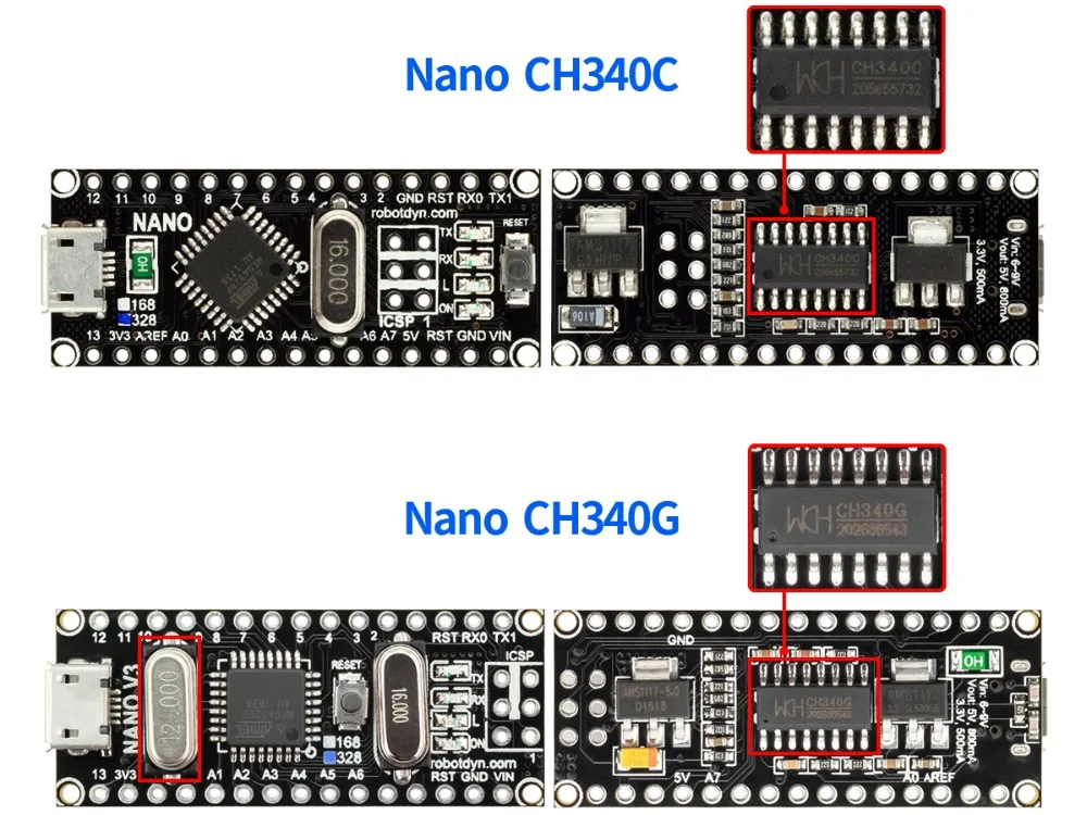 RobotDyn NANO V3 ATmega328, CH340, Micro USB, обновленная версия совместима с Arduino для DIY электронных