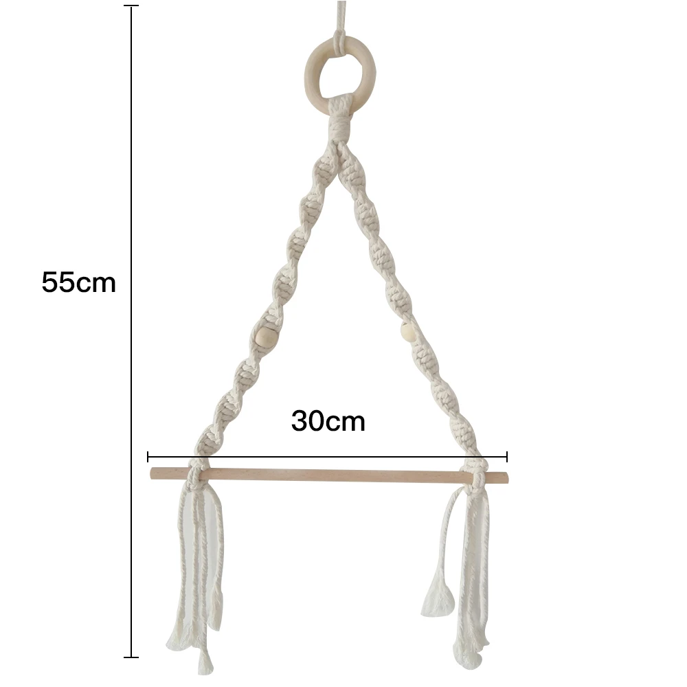 

Nordic Boho Style Hand-Woven Wall Hanging Wooden Stick Rack Bedroom Living Room BathRoom Decoration Paper Towel Storage Shelf