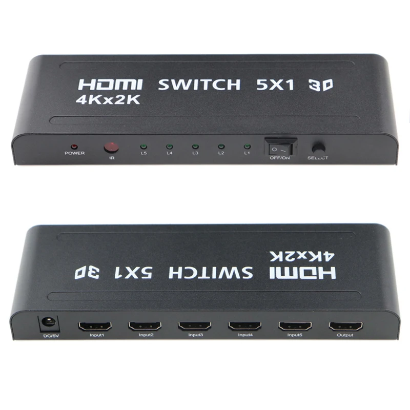 4K 30Hz 5x1 HDMI переключатель 5 портов в 1 выход 4 коммутатор с удаленным портом