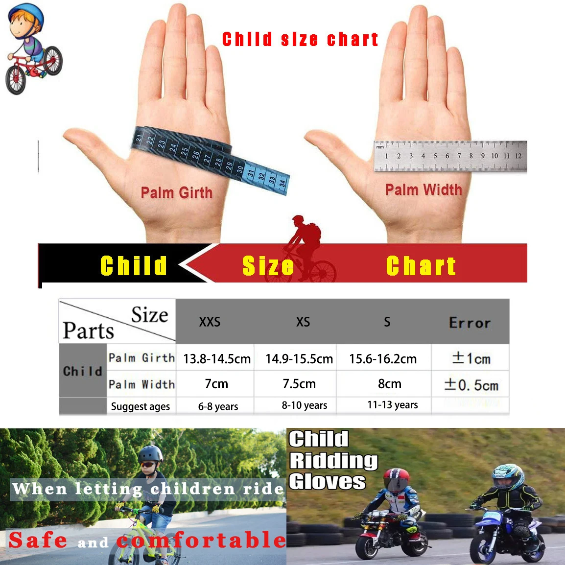 6-12 Year Kids Cycling Gloves MTB ATV Off Road Sports Full Finger Motocross Downhill Motorcycle Child Riding Bike Glove | Спорт и