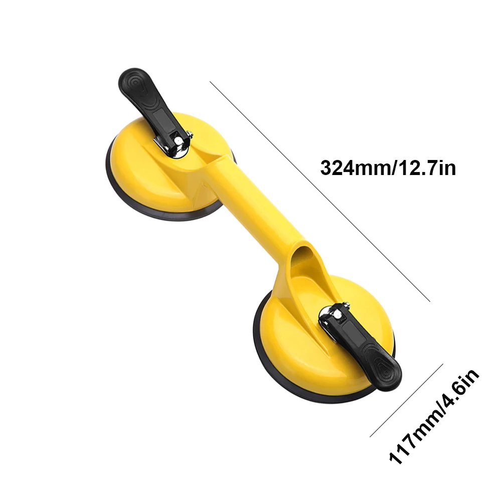

Aluminum Vacuum Suction Cups Handle Plate Heavy Duty Glass Floor Tile Granite Lifter double claw Puller Moving glass sucker 2PCS