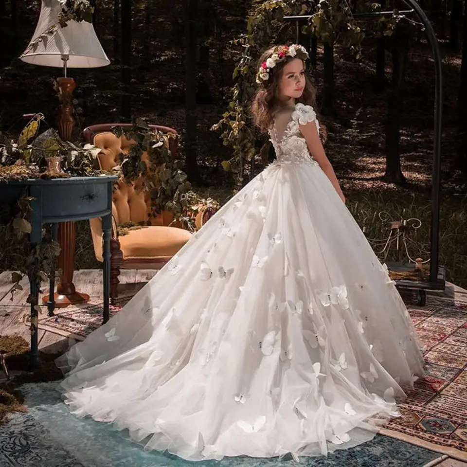 Великолепные Платья с цветочным рисунком для девочек наряды на день рождения без