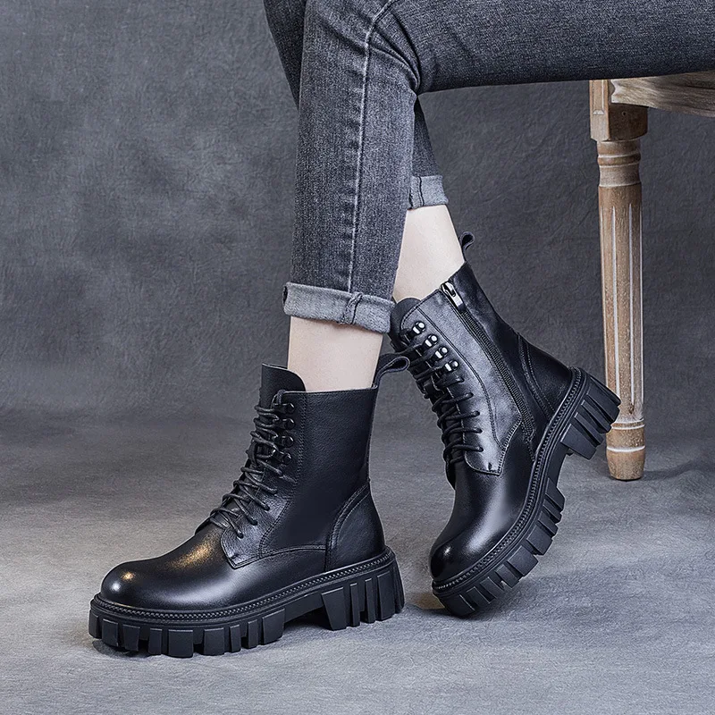 

Women Boots New Hot Round Women's Autumn Boots Design Large Boot Female Comfortable Winter Platform Boots Footwear Casual Shoes