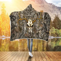 deer hunting camo 3d printed hooded blanket adult kids sherpa fleece blanket cuddle offices cold weather gorgeous