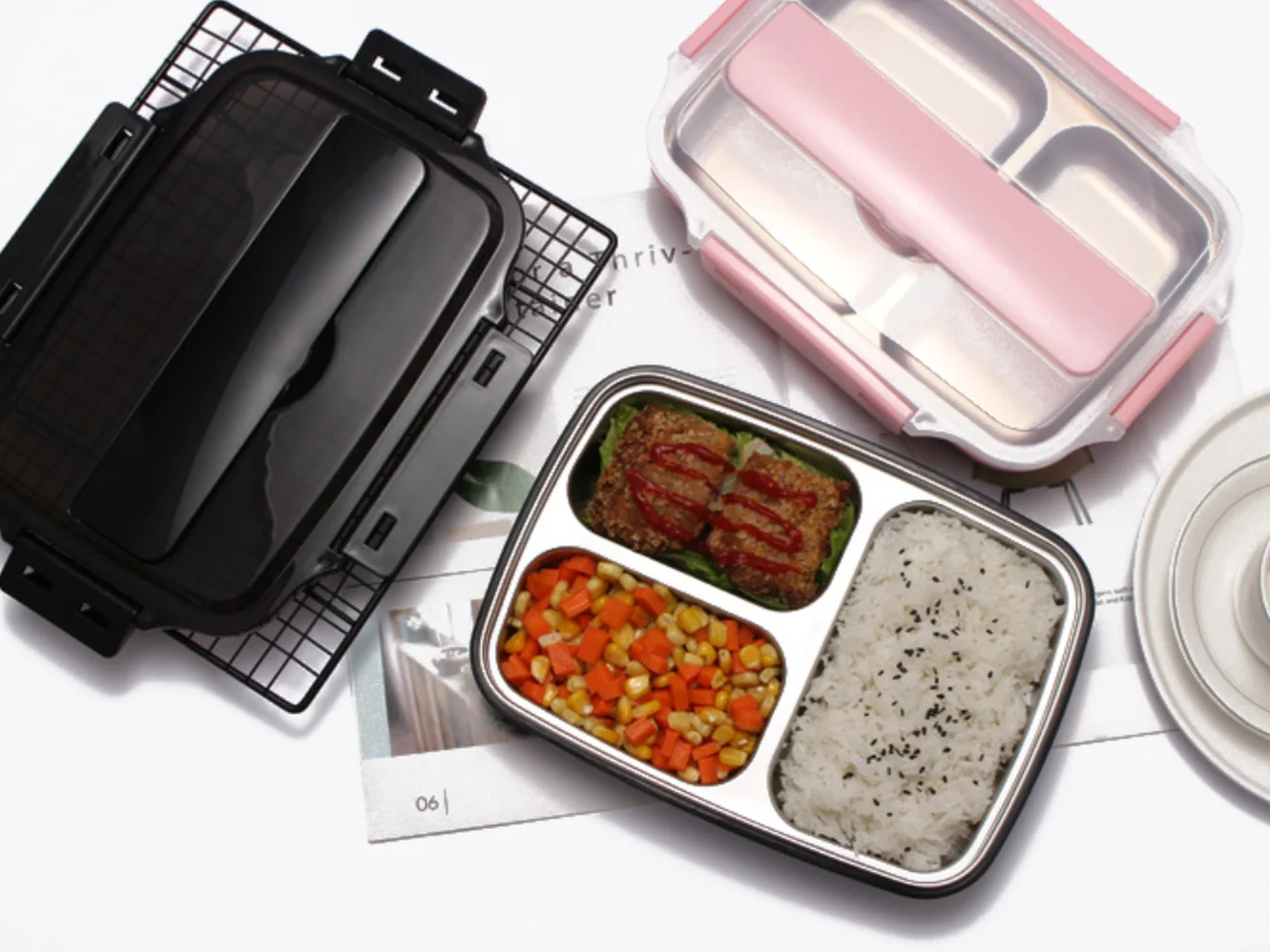 Японский Ланч-бокс Bento с отсеком из нержавеющей стали 304 для детей офисных