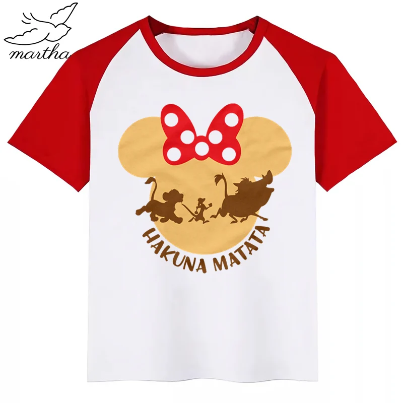 Hakuna Matata/Детская футболка с принтом Король Лев для мальчиков одежда детей модные
