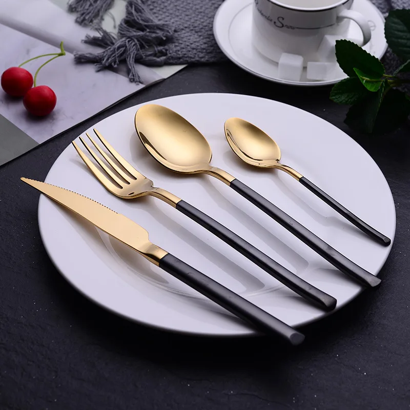 Нож для стейка ложка супа вилка набор столовых приборов из нержавеющей стали