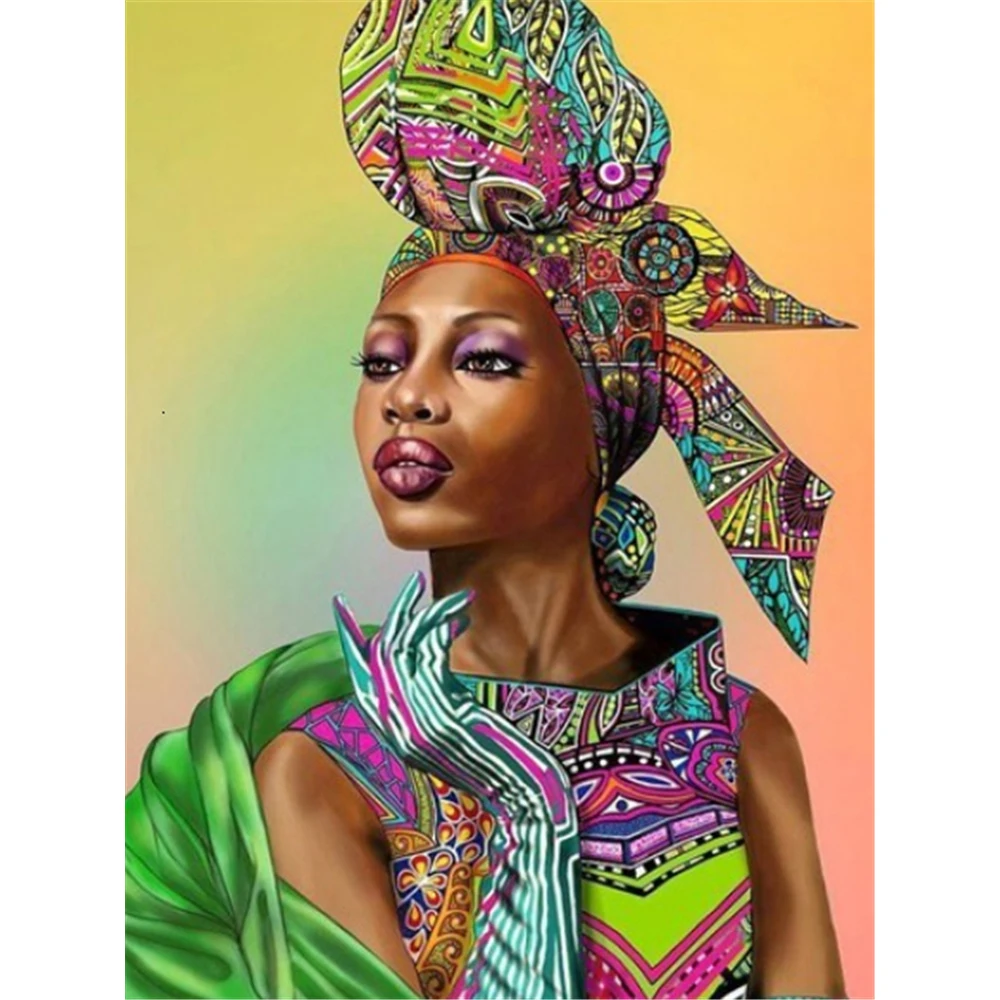 

Африканская женщина DIY 11CT вышивка крестиком наборы для рукоделия набор для рукоделия Печатный холст хлопчатобумажная нить домашний декор к...