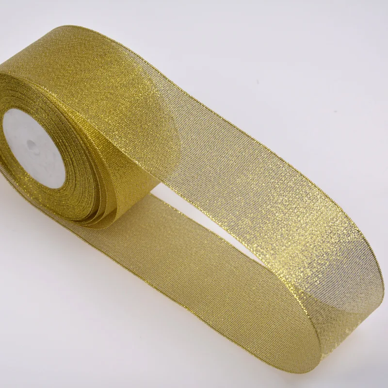 25 ярдов блестящая металлическая лента для свадебной вечеринки Рождественское