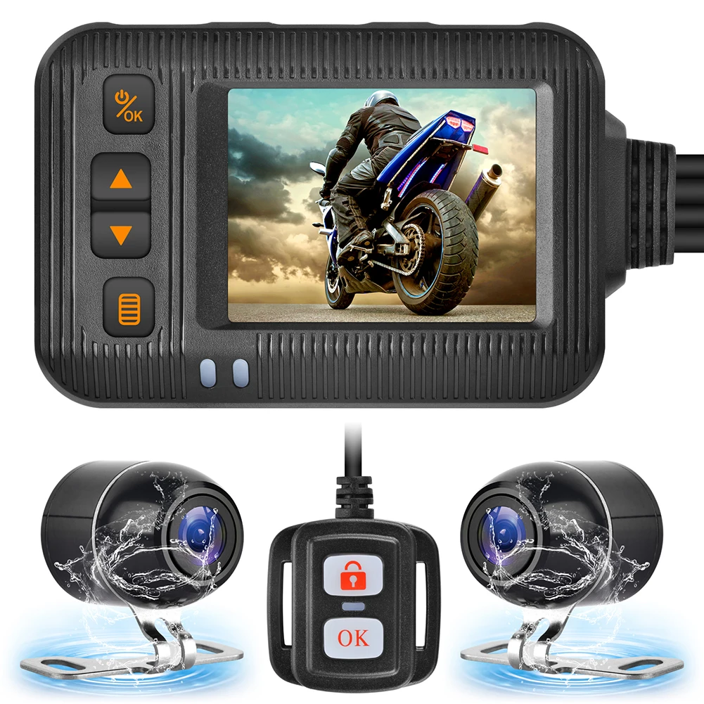 

2 inch Waterproof Motorcycle Camera HD 1080P DVR Dash Cam Driving Video Recorder Dual Camera DVR System night Parking Monitor